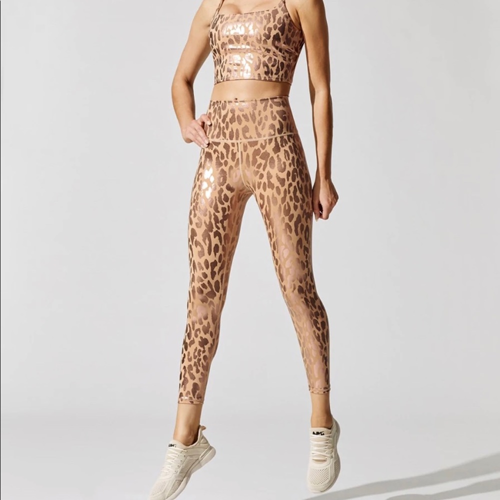 CARBON38 Metallic Leopard High Rise 7/8 Legging